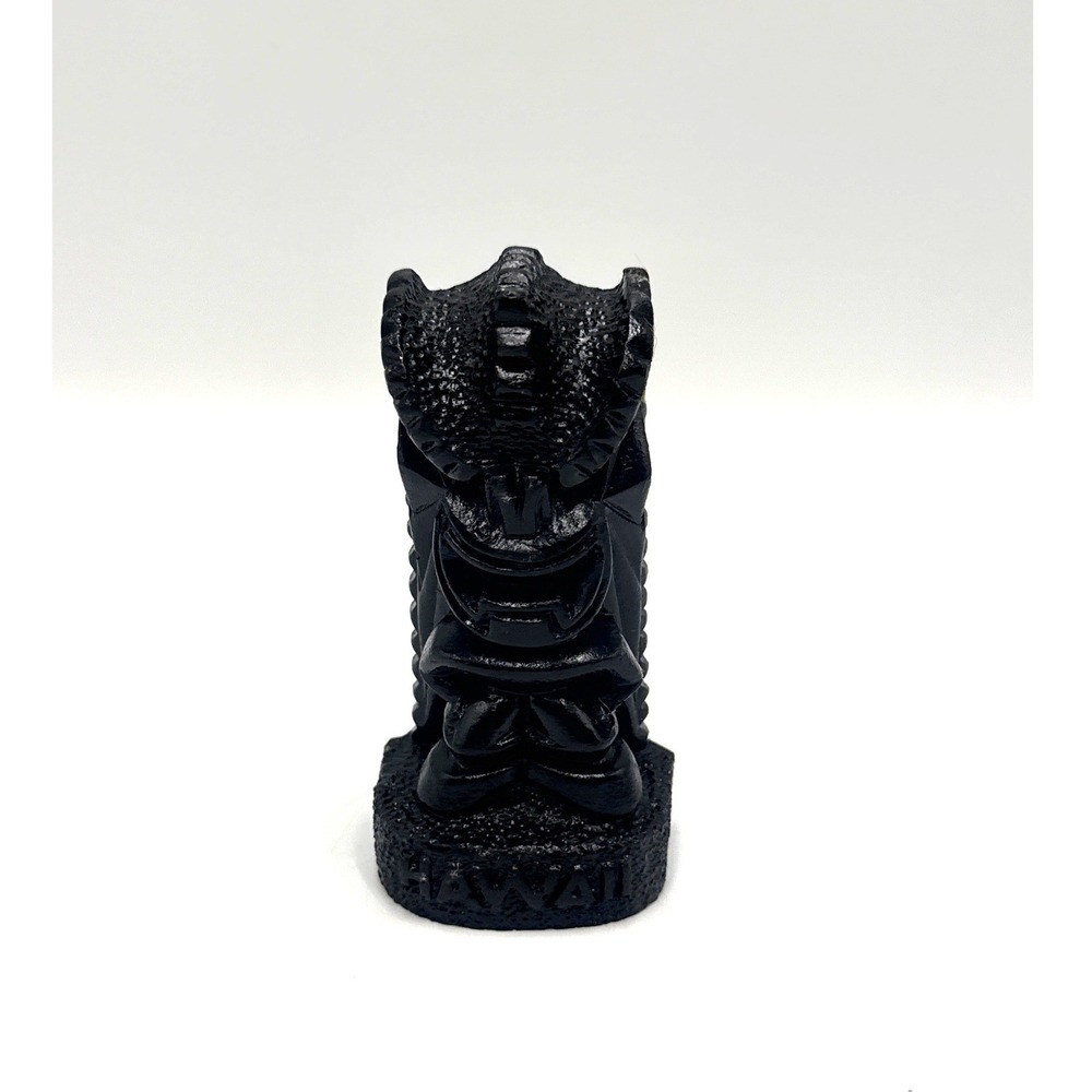 Coco Joes Hawaii God of Happiness Tiki Figurine No 208 Black Lava Hauoli Idol